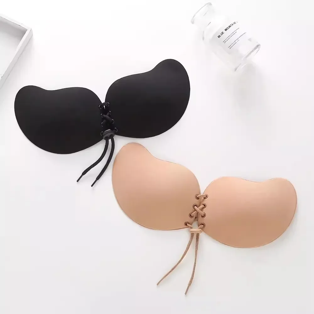 Adhesive Invisible Push Up Bra Backless Strapless Bras Silicone Sticky Seamless Front Closure Bralette Underwear Women Lingerie