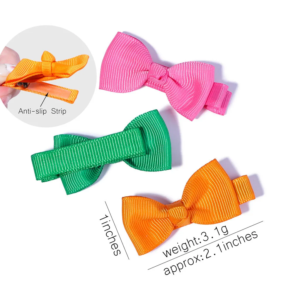 10 Pcs/Set 2\'\' Gradient Colorful Bows Hair Clips For Baby Girls Ribbon Handmade Bowknot Hairpins Barrettes Kids Hair Accessories