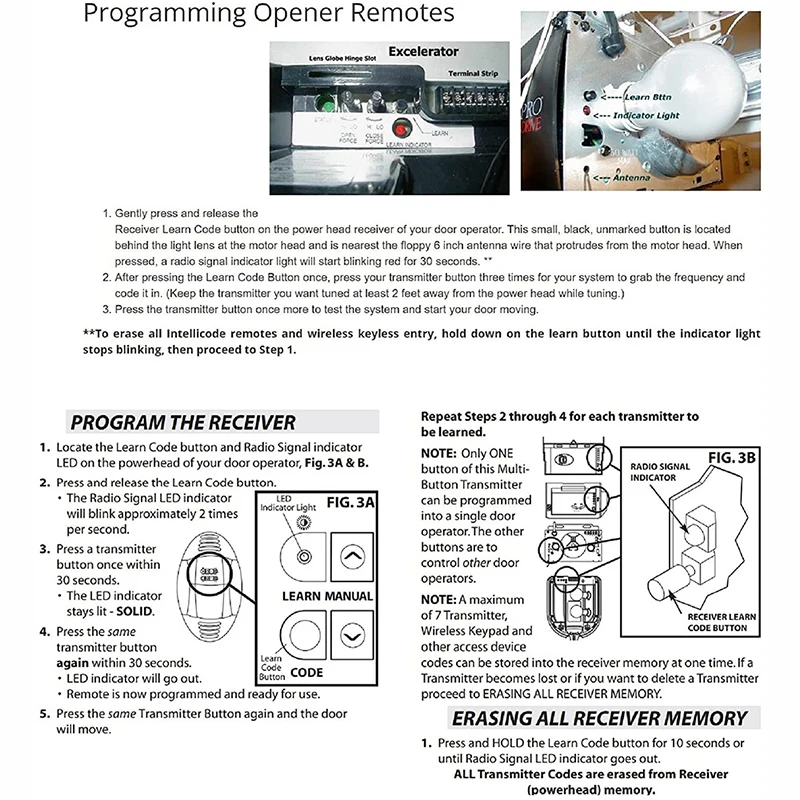 For GENIE Intellicode G1T-BX 38501R ACSCTG Type 1 GIT-1 GIT-2 GIT-3 390MHz Garage Door Remote Control Electric Gate Keychain