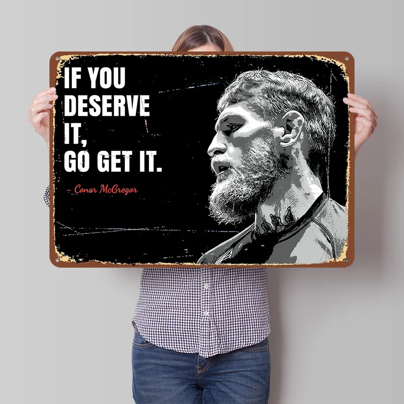 Плакат Конора Макгрегора на заказ, настенное искусство, винтажные металлические знаки, ретро жестяная табличка для мужской пещеры, офисный декор, украшение для спальни, игры