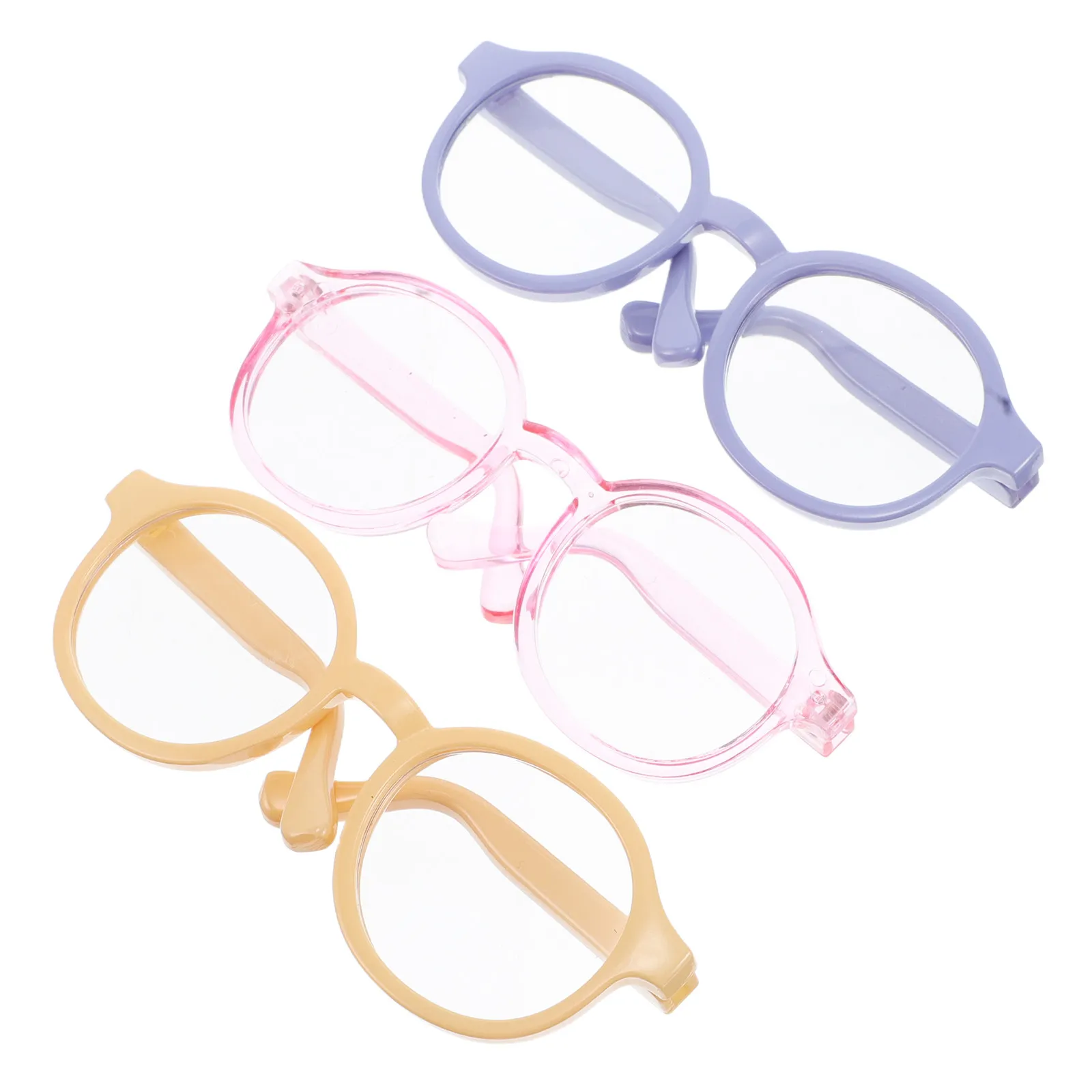 

3Pcs Stylish Eyeglasses Props Miniature Accessories for Cotton Mini Glasses for Crafts Photo Props Novelty Eyewear