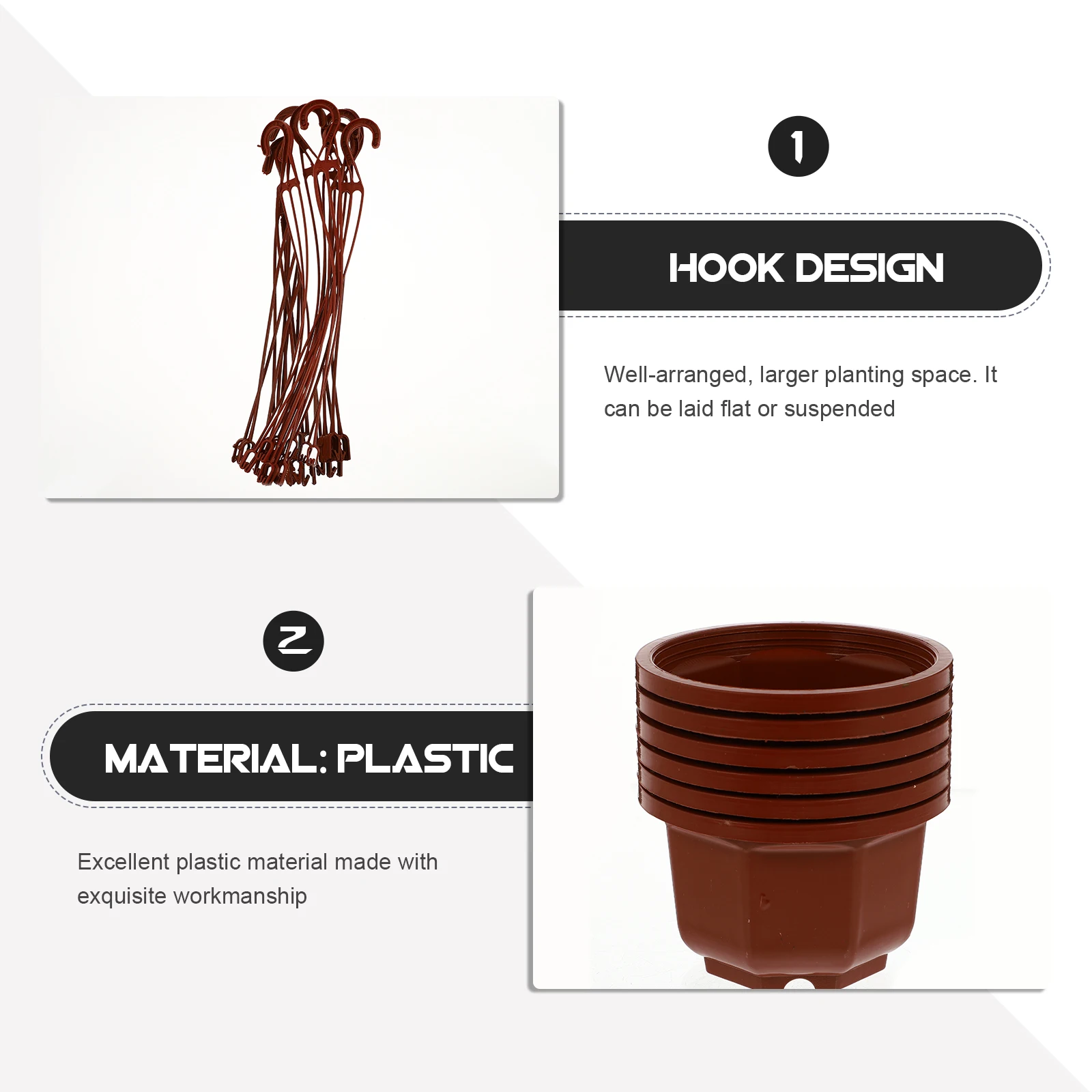 

6Sets Hanging Flowerpot Plastic Succulent Planter Hanging Pot Orchid Container Home Balcony Garden Decor Plant Hanger Pot