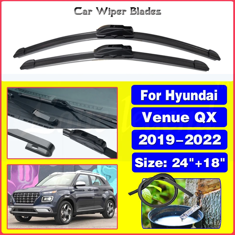 Car Front Wiper Blades For Hyundai Venue QX 2019 2020 2021 2022 Windscreen Windshield Windows Car Accessories Brushes 24