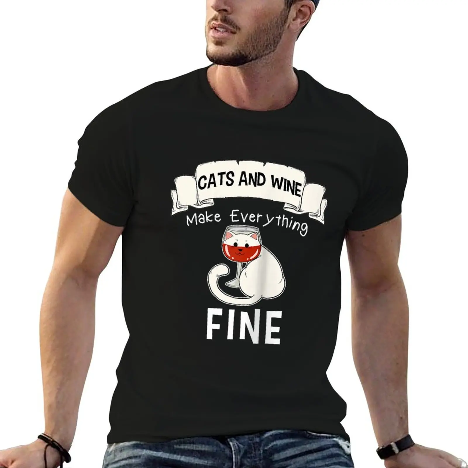 Camiseta divertida de béisbol con diseño de gatos, vino tinto, Merlot, gatito, Vino, Cat Raglan, camiseta para hombre, camisetas de diseñador