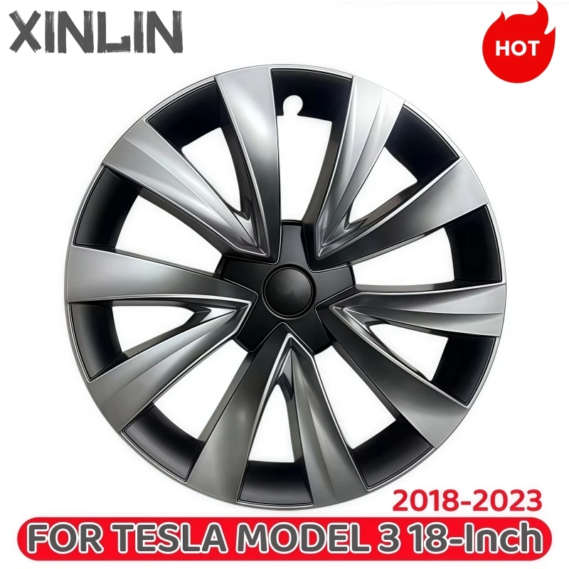 

4PCS Wheel Caps For Tesla Model 3 2018-2023 18 Inch HubCap Automobile Performance Replacement Hub Cap Full Rim Cover Accessories