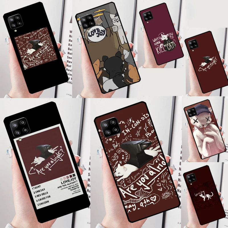 Lovejoy Cat Are You Alright Phone Case For Samsung Galaxy A14 A54 A34 A24 A12 A22 A32 A52 A51 A71 A13 A23 A33 A53 A73