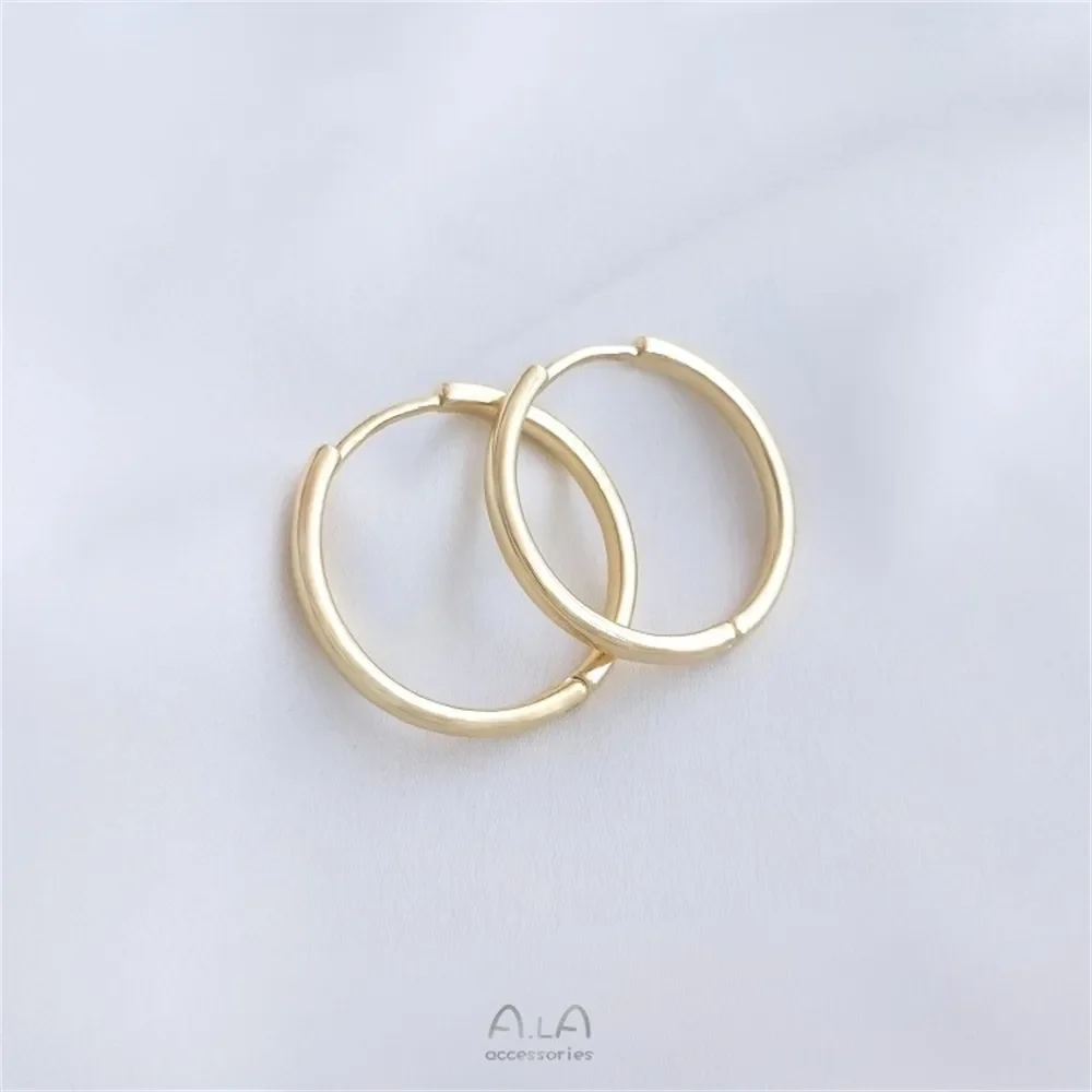 

14K Copper Wrapped Genuine Gold Fashionable Large Earrings Plain Loop Earrings Simple Luxurious Thin Loop Earring Accessories