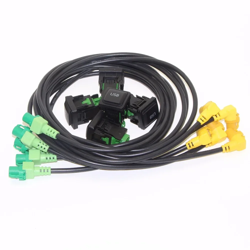 5pcs For VW Golf 5/6 Scirocco Passat jetta mk6 USB Input USB Connector Surface + cable RCD510 RNS315 5KD 035 726 A 5KD035726A