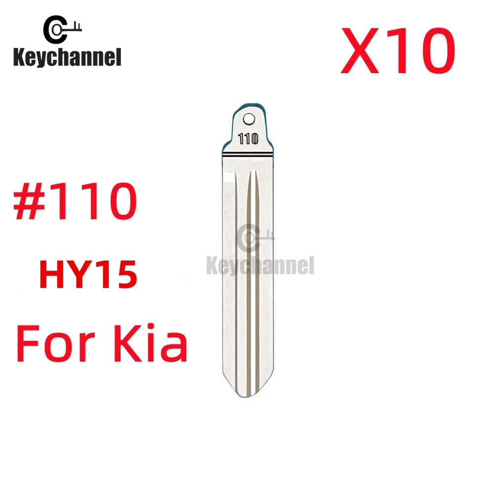 Keychannel 10Pcs 110# Flip Remote Car Key Blank HY15 Right Blade For Kia K2 K3 K5 Replacment Car Key Blade Locksmith Tool