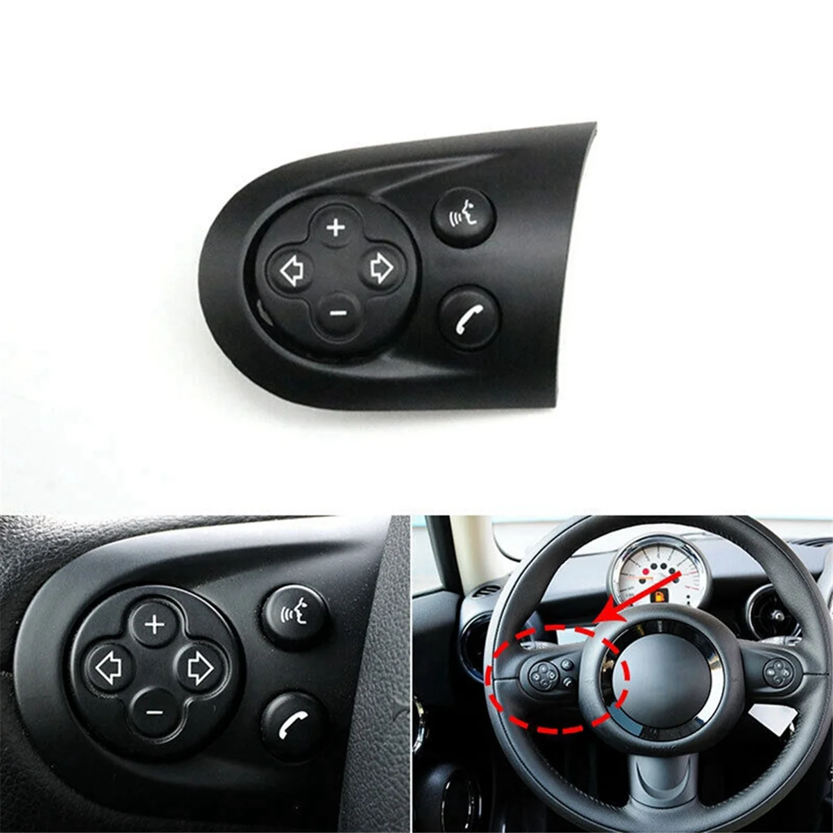 Left Car Multifunction Volume Steering Wheel Switch Button Cover for MINI Cooper R55 R55 R57 R57 R58 R59 R59 R60 R61