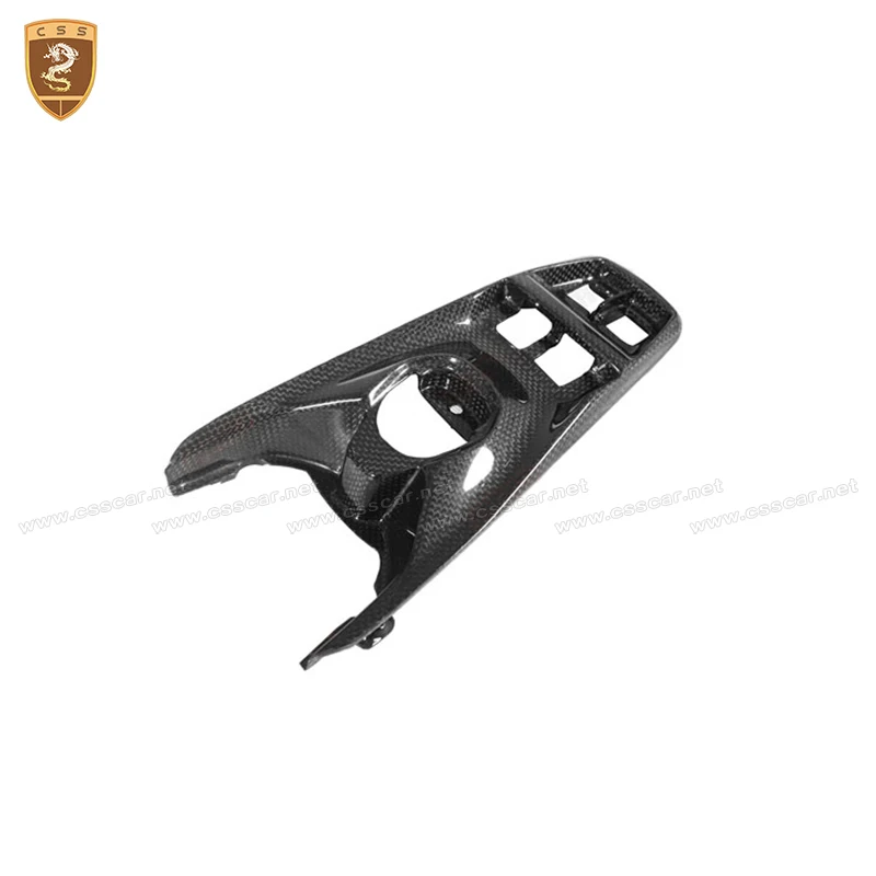 Per Ferrari 488 GTB OEM Style Car Pulsante di controllo centrale Interruttore Pannello di copertura con base Accessori interni in fibra di carbonio a secco