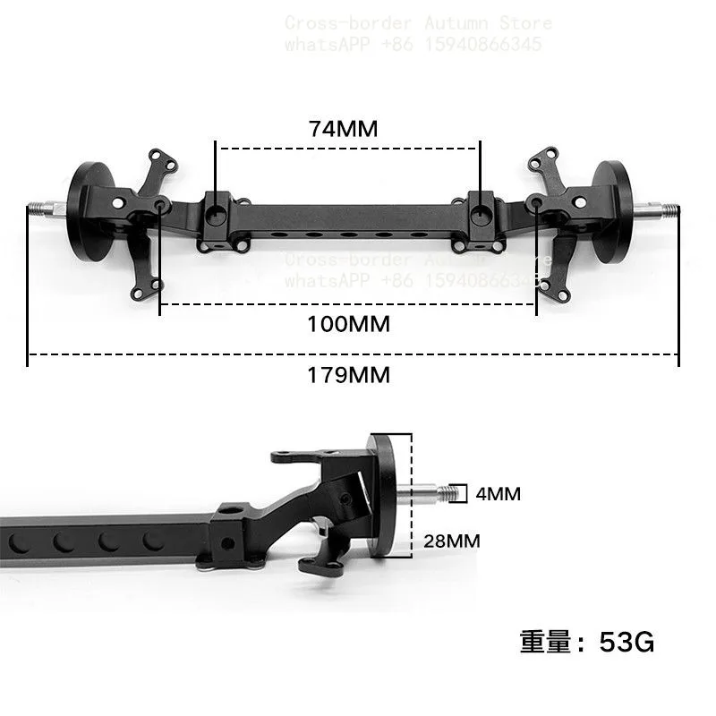 Suitable for 1/14 trucks Unpowered front axle Rear inclination axle Suitable for small parts for tractor dump truck
