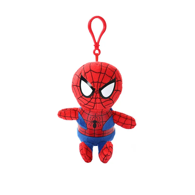 12CM Marvel Spiderman Plush Toy Cartoon Anime Hulk Iron Man Captain America Thor Batman Soft Stuffed Keychain Pendant Kid Gift