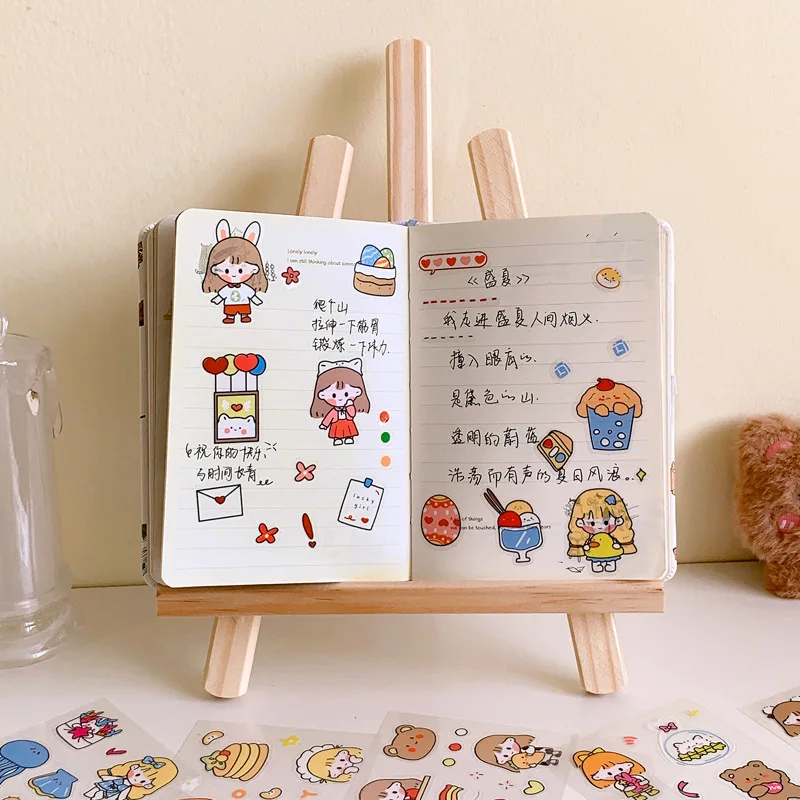 Journal Sticker Set PET Waterproof Stickers Lovely Guka Children's Water Cup Stickers Decorative Pasting Kawaii Vintage