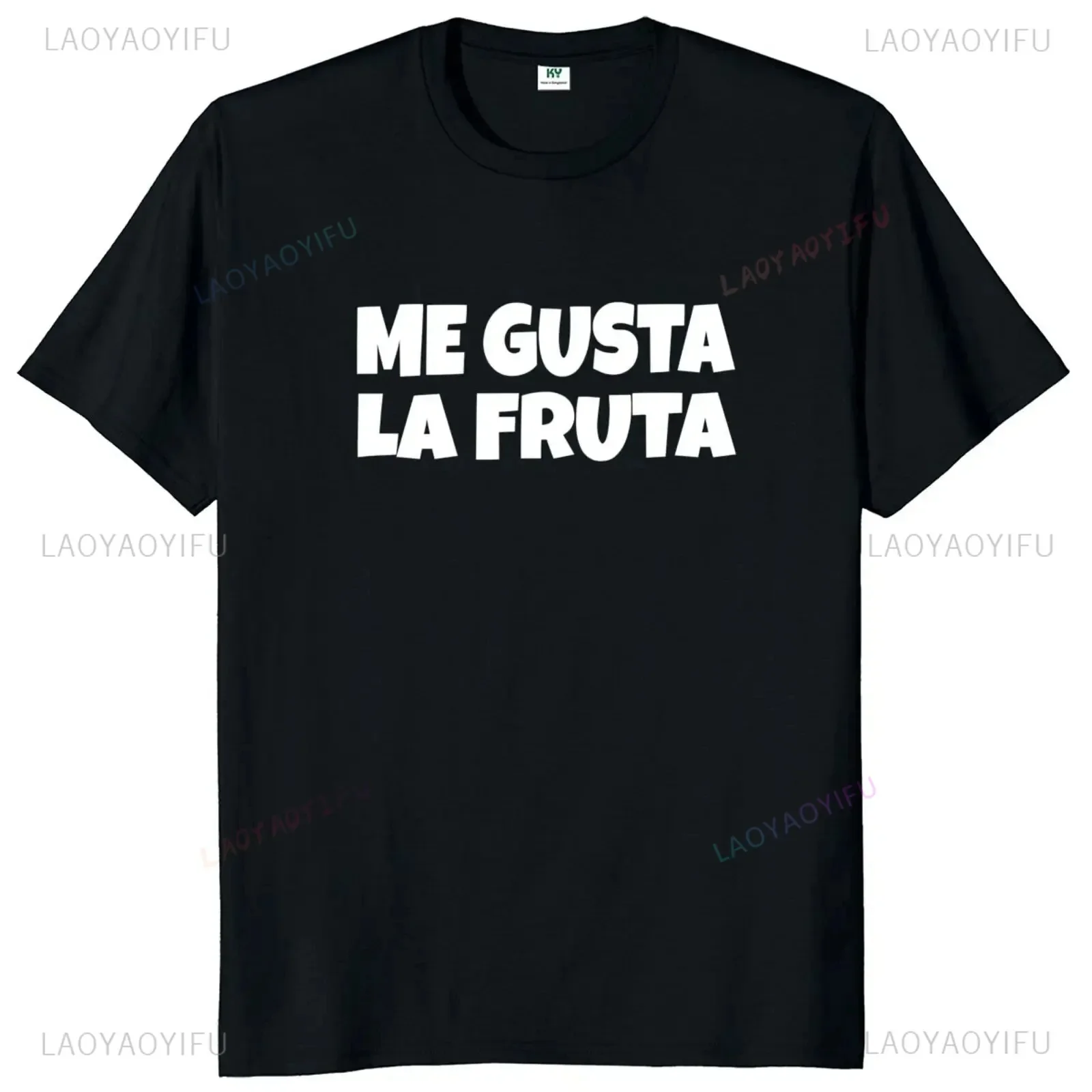 Me Gusta La Fruta Funny Printed T Shirt Fruits Spanish Meme Y2k Camiseta Soft Unisex O-neck Tees for Men Women Short Sleeve Tee