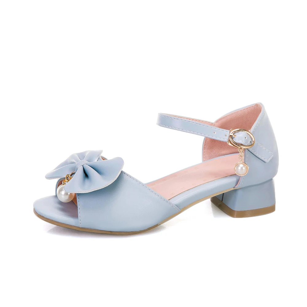 Cute Lolita Sandals For Girls Korean Open Toe High Heels Sweet Princess Shoes Fashionable 2024 Summer New Single Shoes