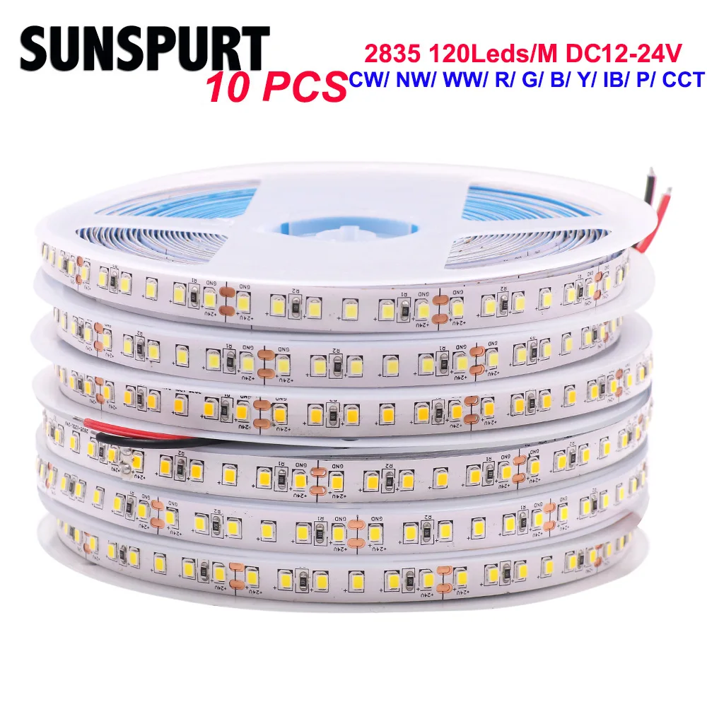 5-100M Led Strip 2835 120LED Tape 12V Waterproof White Light For Room Decoration Kitchen Garland Ribbon Outdoor Lighting Cabinet