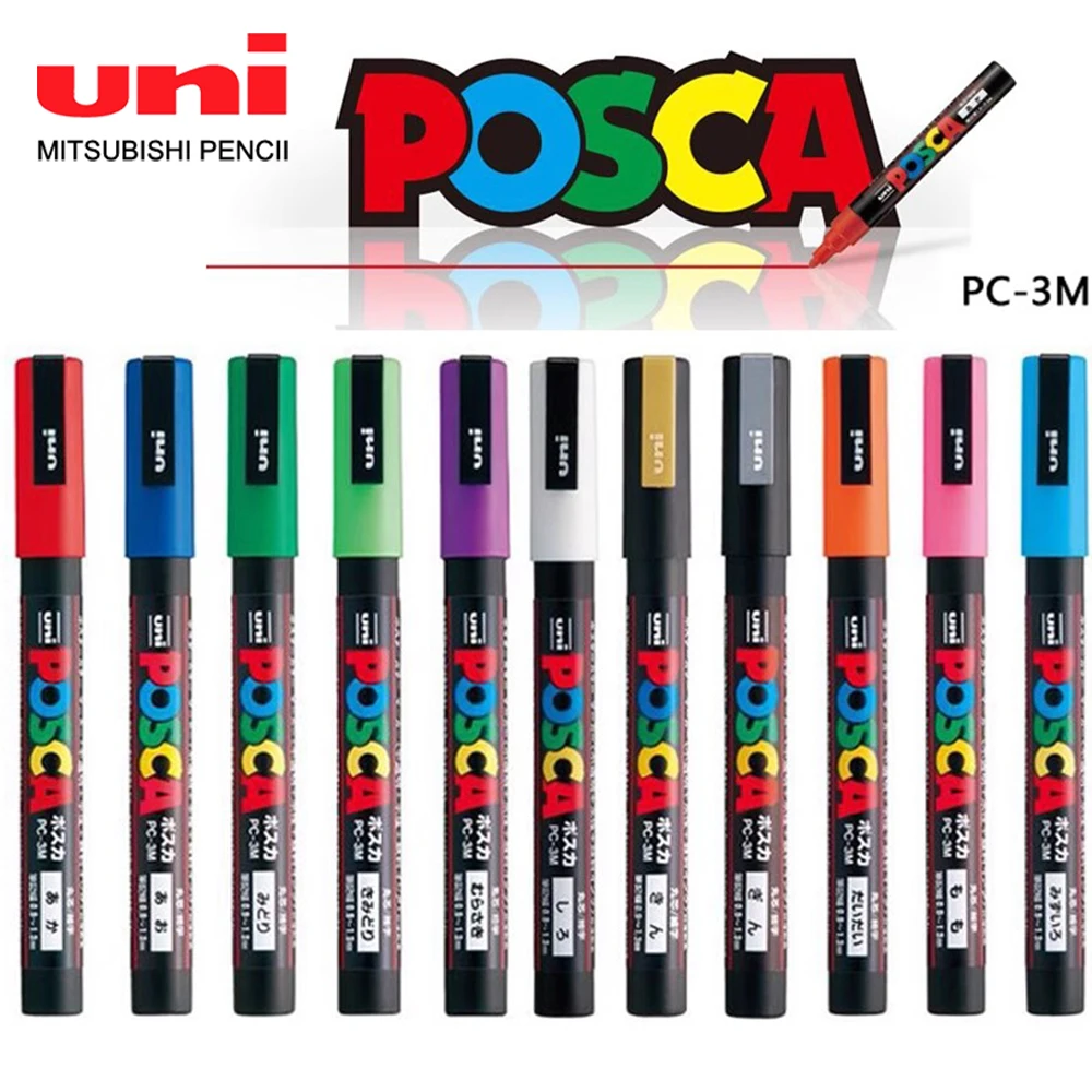 Японские маркеры UNI Posca PC-3M, сделай сам, граффити, манга, карты, плакаты, рок, керамика, стекло, металлик, ручка для рукоделия, товары для рукоделия