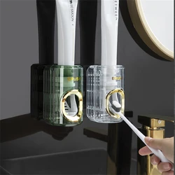 Automatic Wall Mounted Toothpaste Squeeze Adults&Children Transparent Toothpaste Dispenser Holder Household Bathroom Accessories
