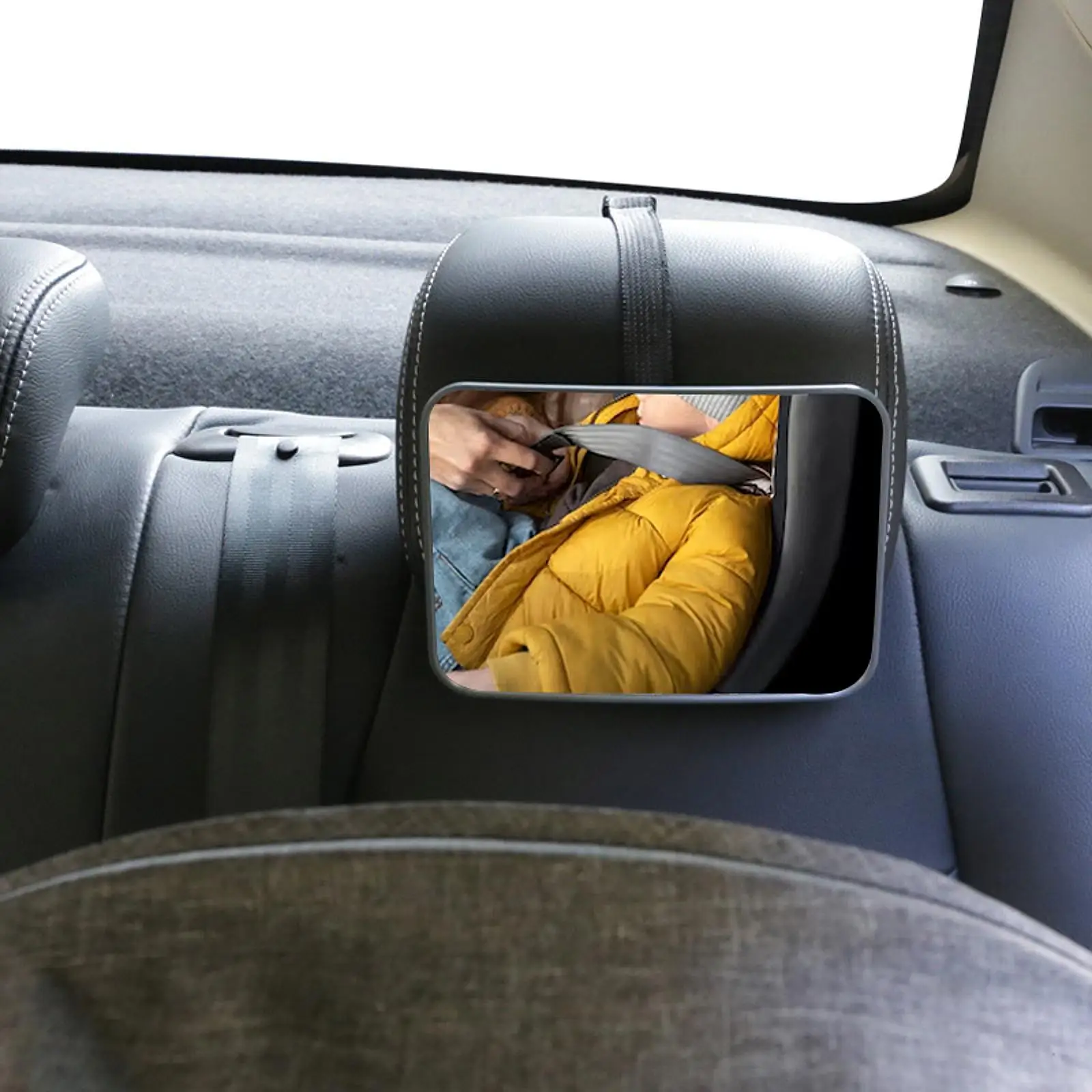 

Generic Rearview Baby Mirror 18.5 x 13.5 cm Vehicle Seat Mirror Baby Rear Facing Easy to Install for Road Trip Truck Van