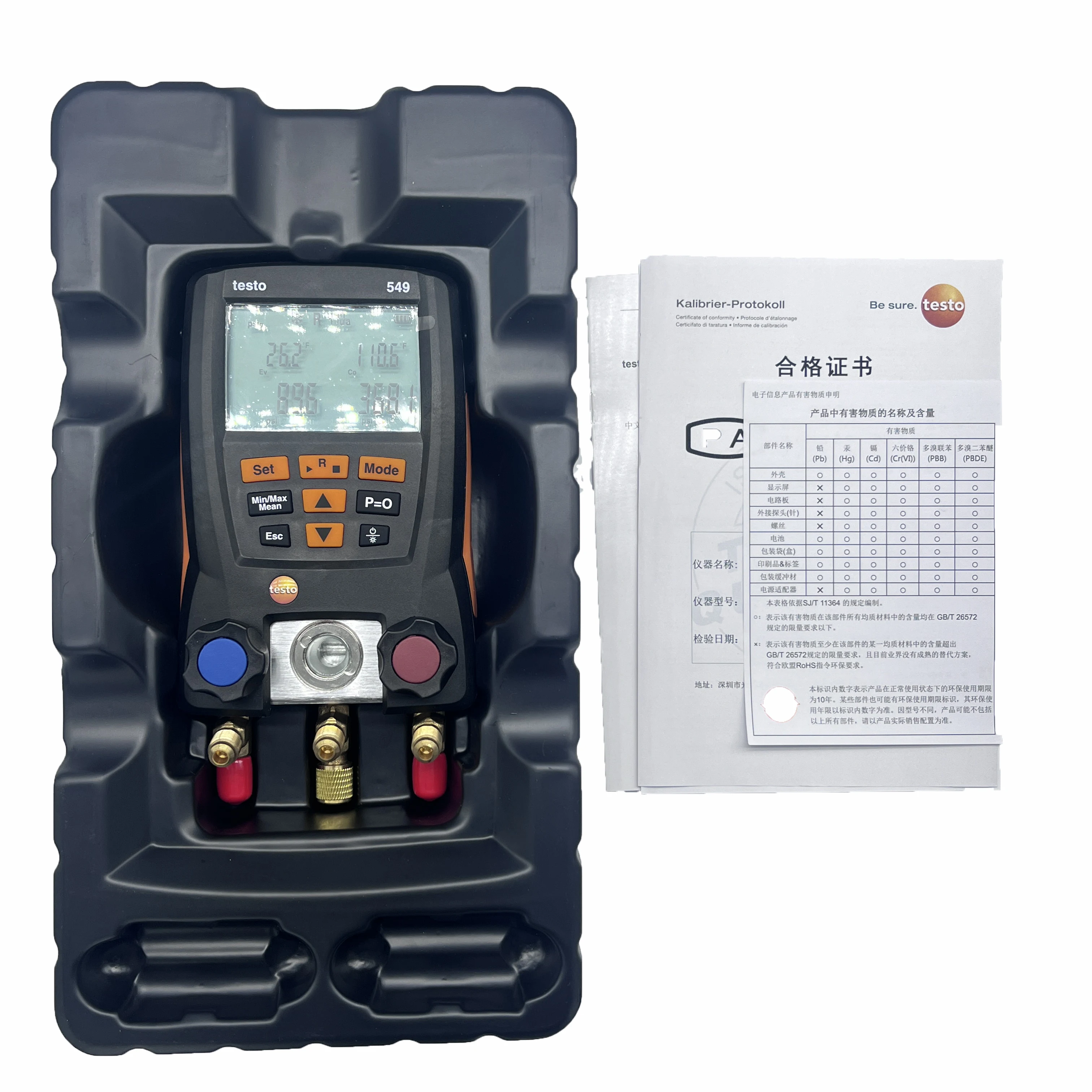 Testo 549 デジタル マニホールド ゲージ 2 バルブ システム HVAC 0560 