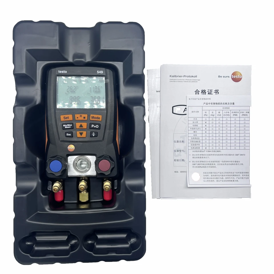Testo 549 デジタル マニホールド ゲージ 2 バルブ システム HVAC 0560