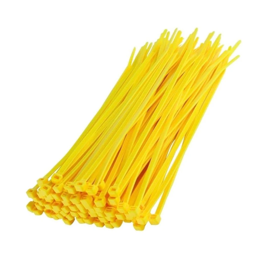 

Medical Cable Ties Yellow Zip Ties 100 Pcs 4*200*250*300mm Strength UV Resistant Strong Nylon Cable Ties Self-Locking Tie Wraps