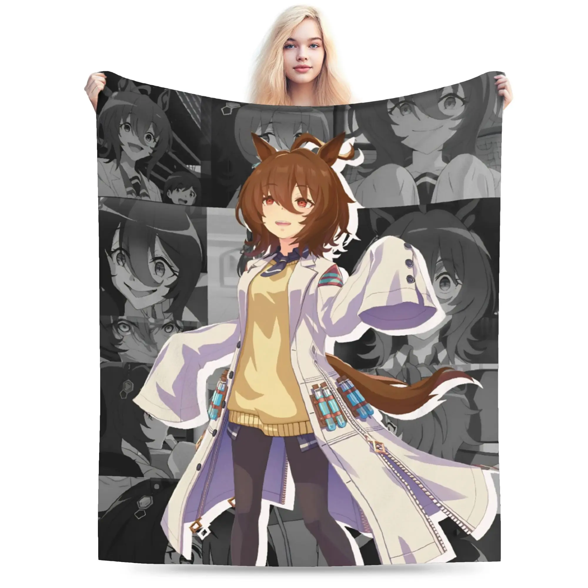 Umamusume Pretty Derby Anime Blankets Flannel  Multifunction Super Soft Throw Blankets for Bed Bedspreads