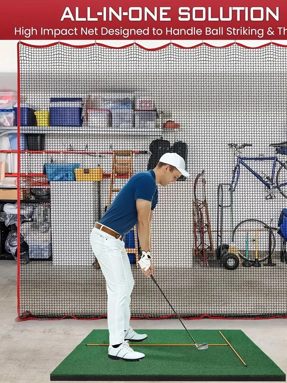 Golfnet, 10x10 Ft golfoefennet en sportnet, golfslagbarriènet met hoge impact, heavy-duty golfbalnet, - afbeelding 2