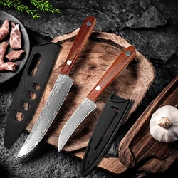 67 Layer Damascus Steel Kitchen Knives Meat Cleaver Chef Knife Steak Barbecue Cutting Boning Paring Cooking Utility Knife Tools