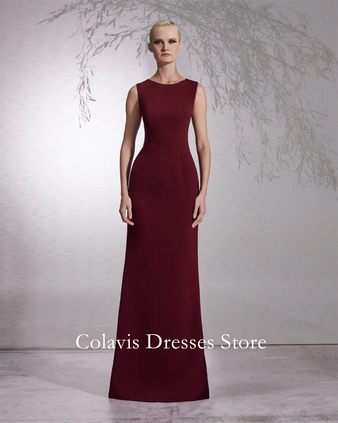 

Colavis Fashion Customized 2024 New Women's Halter Sheath Plain Crepe Dress Prom Evening Dress Celebrity Party Dress