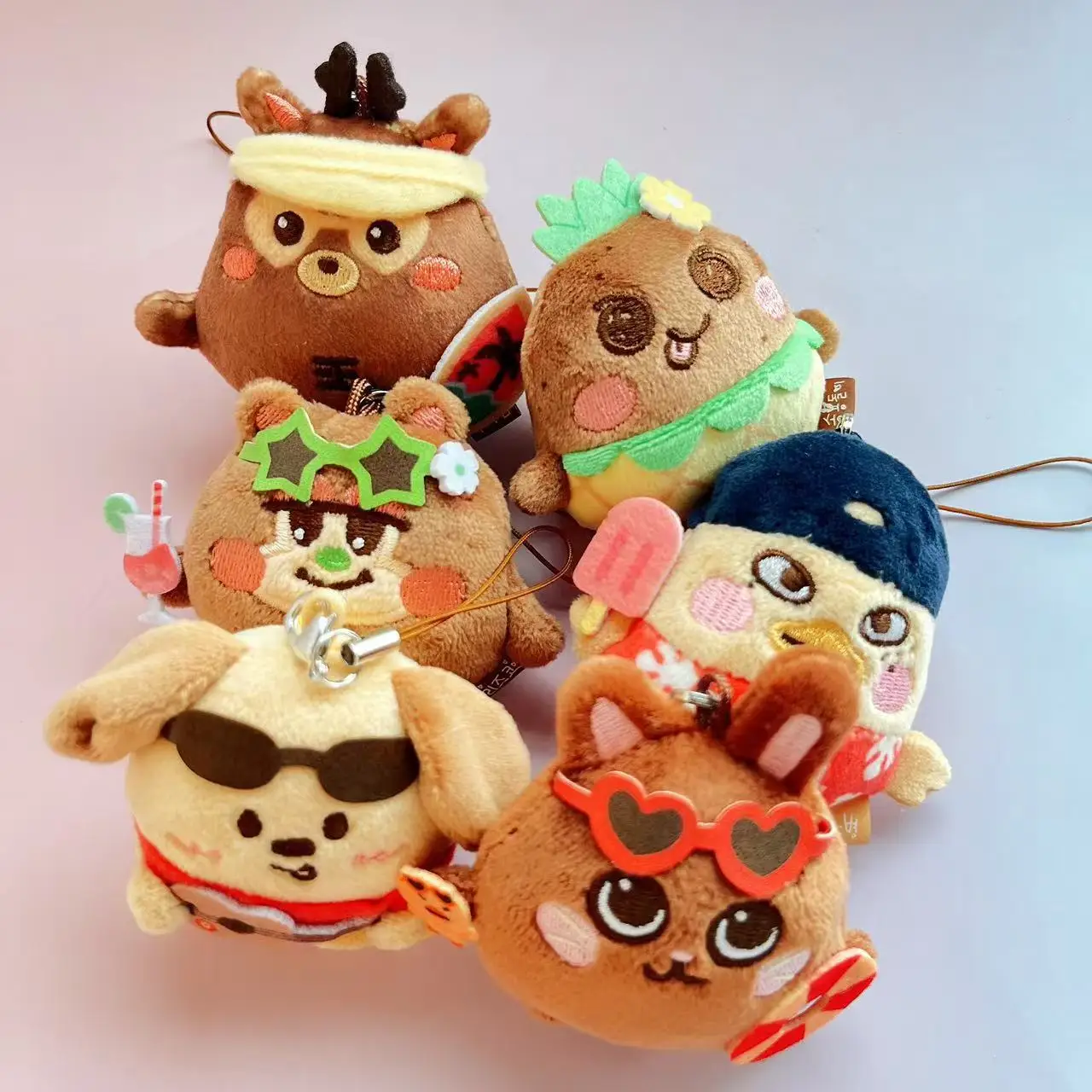 

2026 Korean Wave new cartoon animal plush keychain backpack pendant women's accessories fan support gift wholesale
