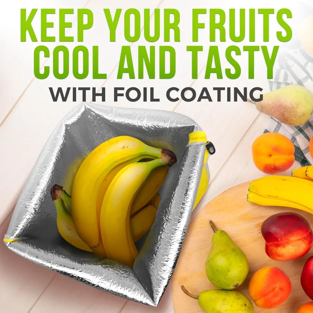 5/3/2/1Pcs Banana Preservation Bag Insulated aluminum film Fruit Vegetable Fresh-keep Pocket Drawstring Food Preservation Bag