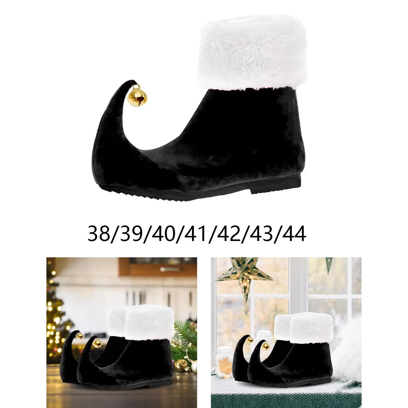 Christmas Elf Shoes with Bell for Festival Stage Performance Party Supplies