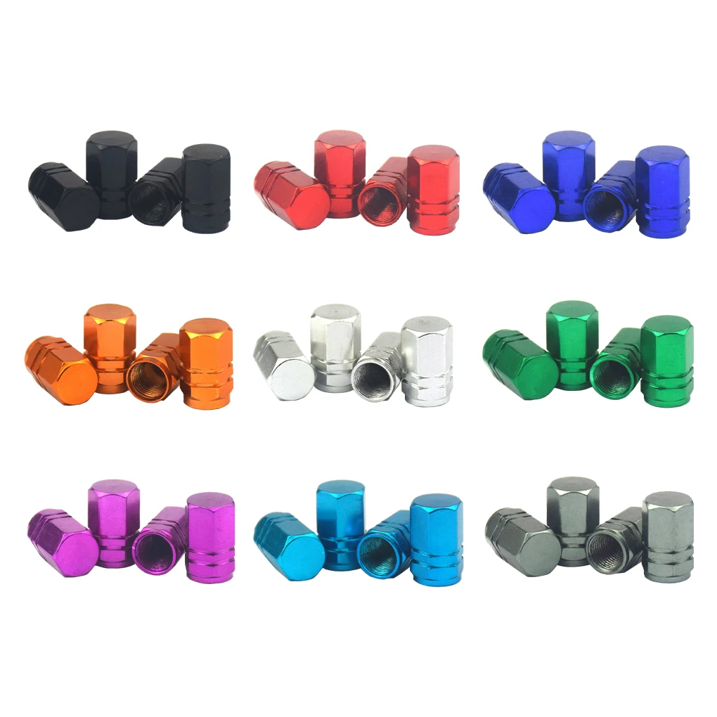 8pieces Car Wheel Caps Valve Stem Cap Tyre Covers Tire Rim Stem Dust-Proof Covers Aluminum Air Valve Caps Auto Accessories