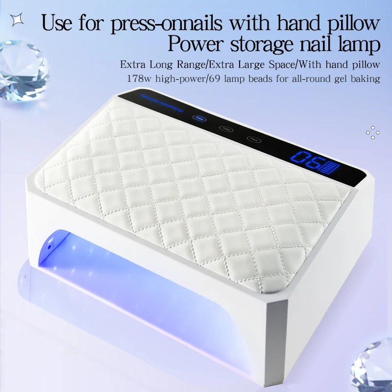 Nail Lamp Cure 2023 High Quality Rechargeable Cordless Nail Cushion Uv Coating Lamp Gel Polish Machine Uv Nail DryeR Two Hands