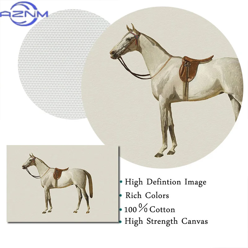 Antique Horse Vintage Posters Prints Farm Animal Canvas Painting Equestrian Wall Art Picture for Living Room Farmhouse Decor view 5