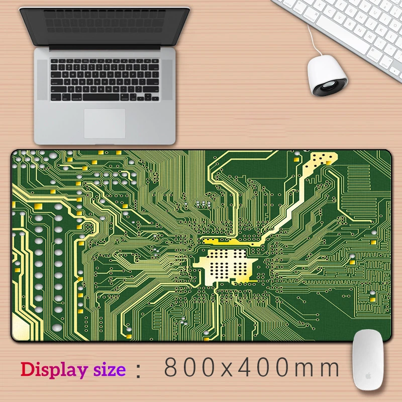 Technology circuit diagram HD Printing XXL Mouse Pad Gamer Accessory Hot Large Desk Pad，Computer Lock Edge Keyboard Non-slip Mat