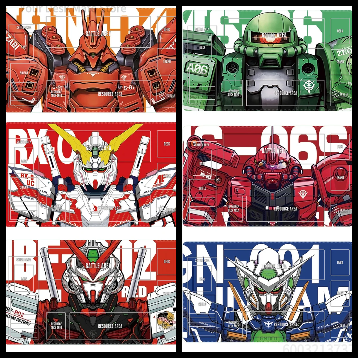 Amuro Ray Haman Karn Cartoon TCG Unicorn Gundam Single-player Card Playmat Rubber Set Exchange Battle Dish Table Mat