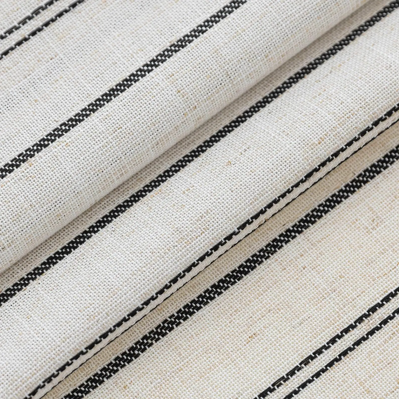 1PC Modern Striped Linen Curtain, Light Filtering Drapes for Living Room and Bedroom, Semi-Transparent Privacy Curtains