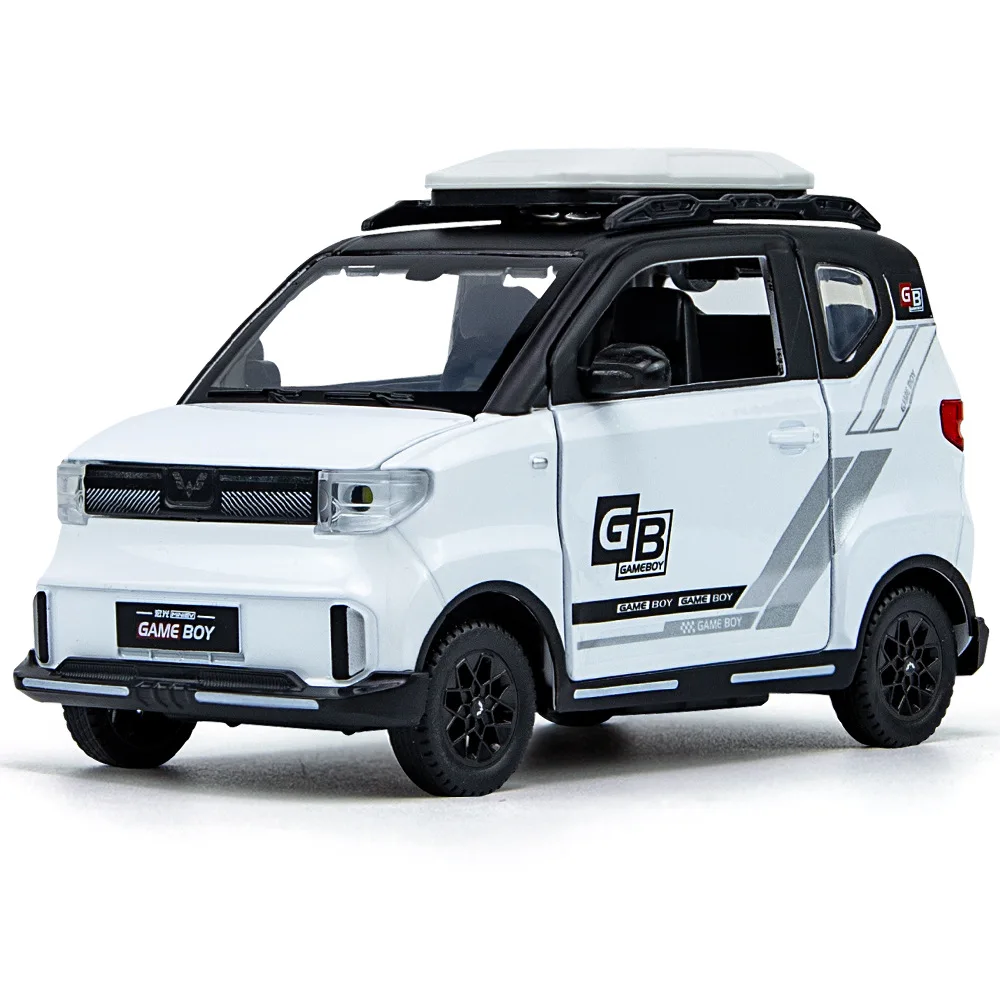 1:24 WuLing MINI EV GAME BOY lega auto diecast e veicoli giocattolo modello di auto suono e luce tirare indietro giocattoli per auto regali