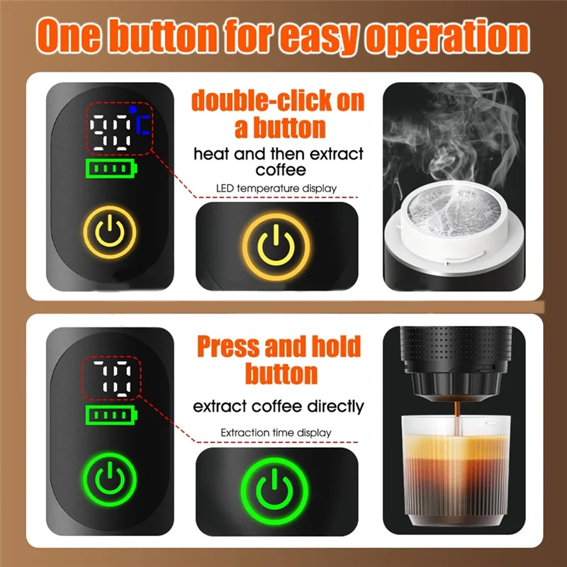 ABKW-Electric Car Coffee Maker, Portable Travel Espresso Machine, Self-Heating For Camping