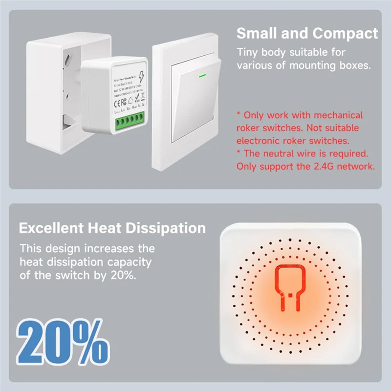 3CGRO-Tuya Wifi Smart Switch Module 16A With Power Monitor Support 2Way Control Smart Home DIY Breaker For Alexa Google Alice
