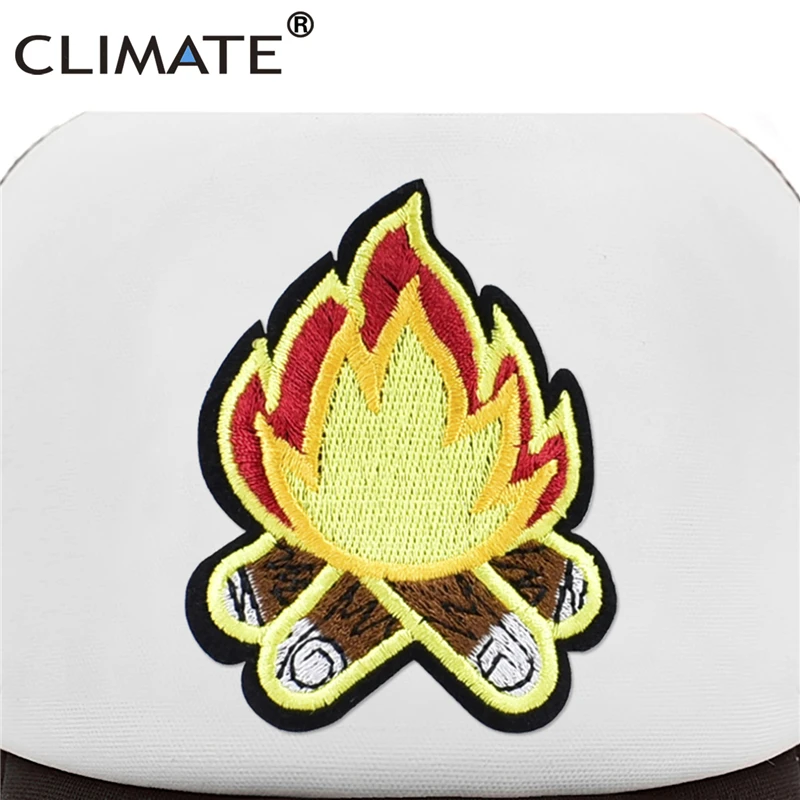 CLIMATE Campfire Camper Trucker Cap Camping Hiking Mesh Cool Cap for Outdoor  Baseball Cap Summer Camp Cool Mesh Caps Men