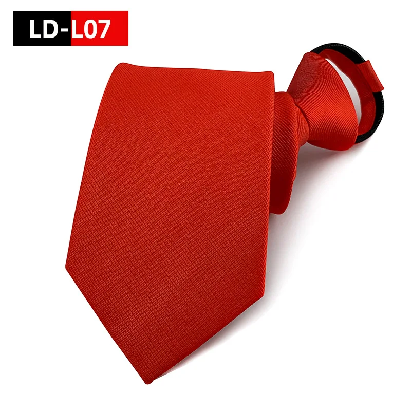 High Quality 8CM Minimalist Solid Color Adjustable Zipper Tie for Office Business Wedding Fashion Versatile Style Necktie