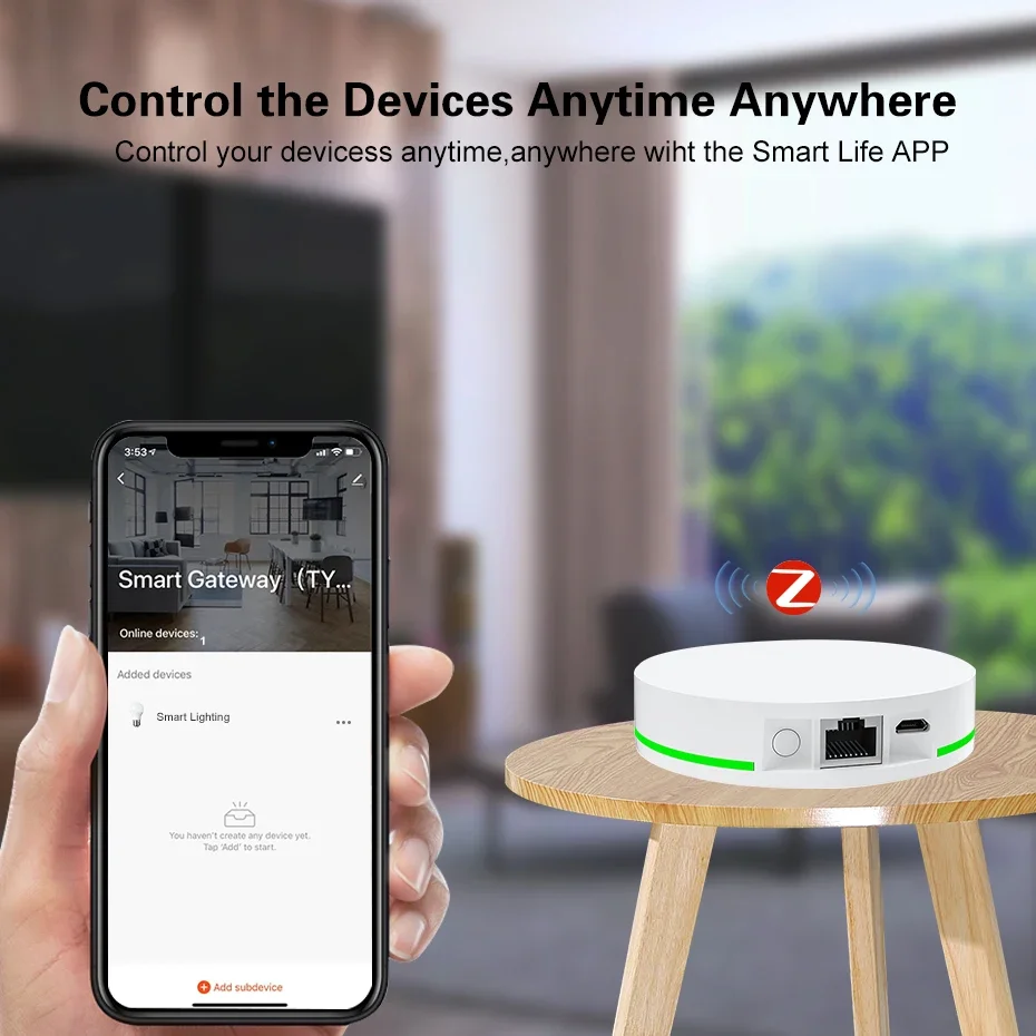 Tuya ZigBee 3.0 Smart Home Hub Wired Gateway Bridge with Network Cable Smart Life Remote Control Works with Alexa Google Home