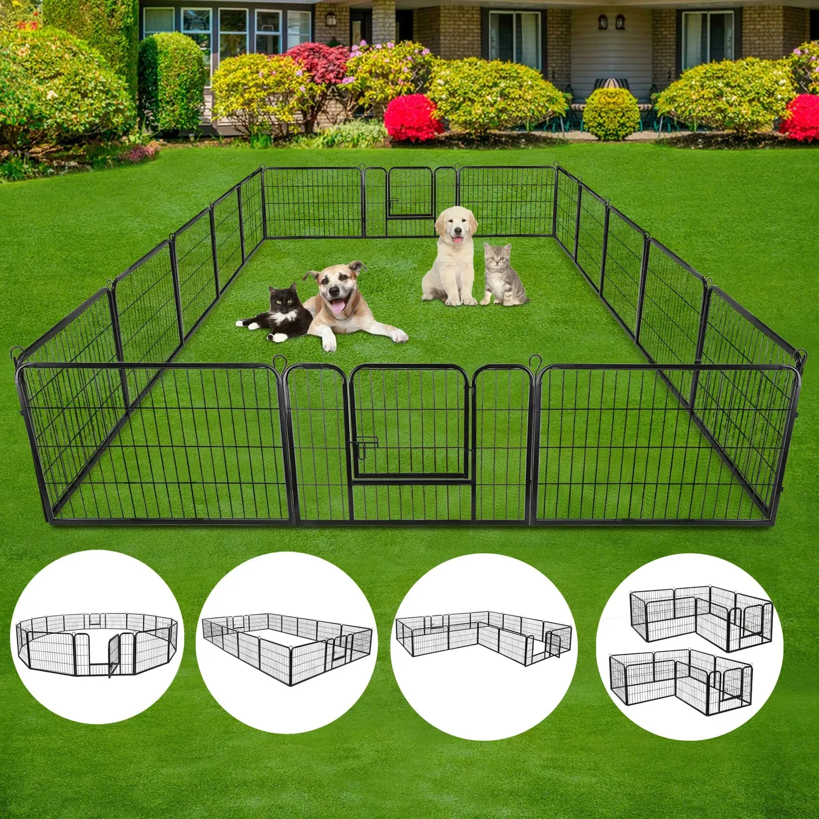 Imagem -03 - Pet Playpen Kennel Fence Puppy Exercício Barreira Caneta Exterior Interior Painéis Us16