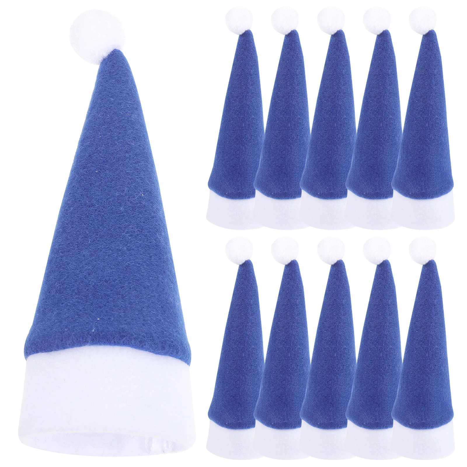 

10Pcs Christmas Small Hats Xmas Lollipop Candy Hats Mini Decorative Caps for Party Tableware Bottle Decorations