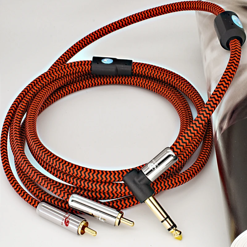 

Angle TRS Stereo 6.35mm to Dual RCA Premium Audio Cable for Mixing Console AMP 1/4 Inch Jack to 2 RCA OFC Cable 1M 2M 3M 5M 8M