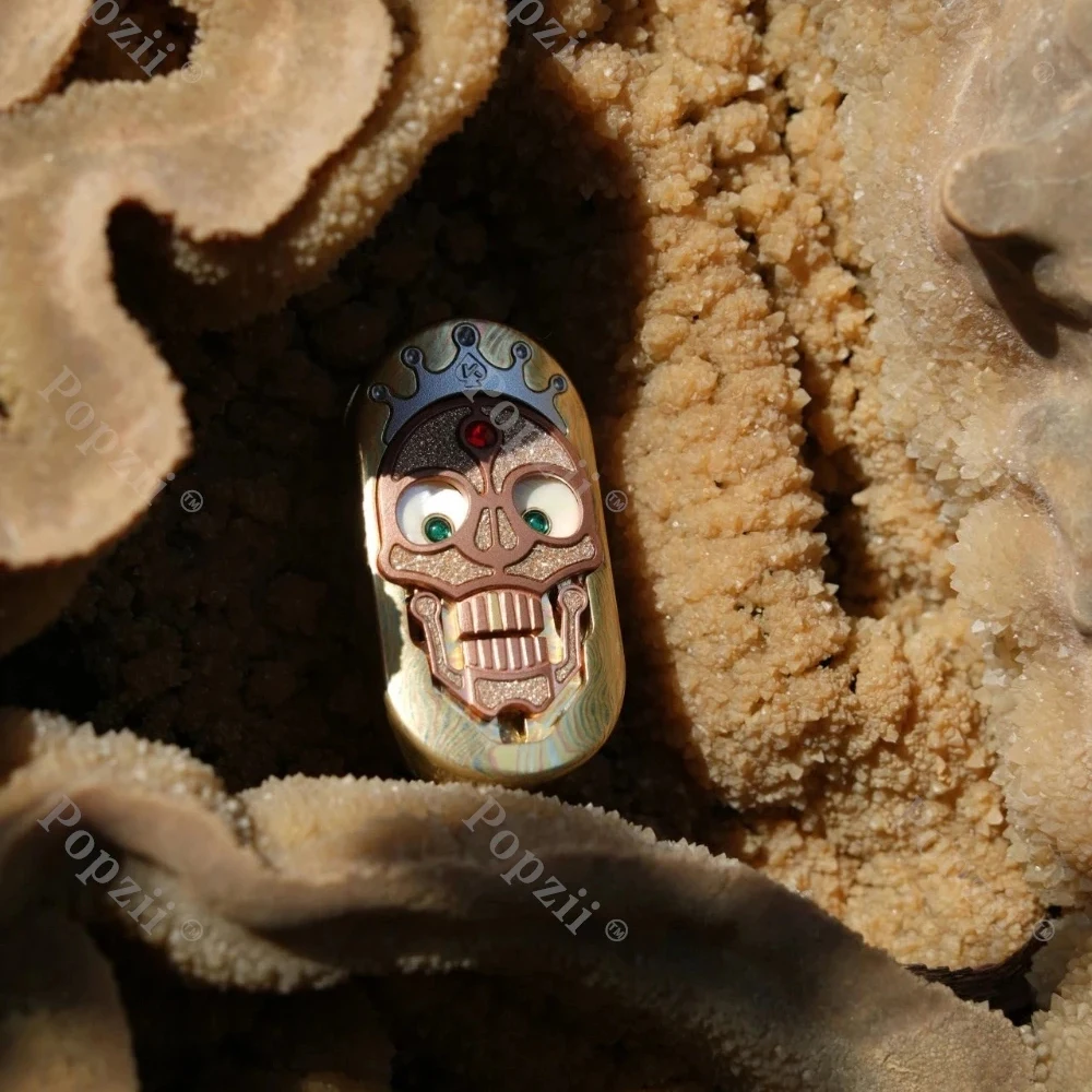 SAS EDC Mokume Meccanico Teschio Push Slider Tessitura Prodotti Finiti Giocattolo Antistress Fresco Gadget Tavolo Ornamento Ansia Giocattoli